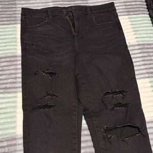 American Eagle Outfitters Black Distressed Skinny Jeans